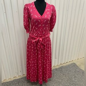 Vintage Laura Ashley pink floral dress 8
